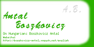 antal boszkovicz business card